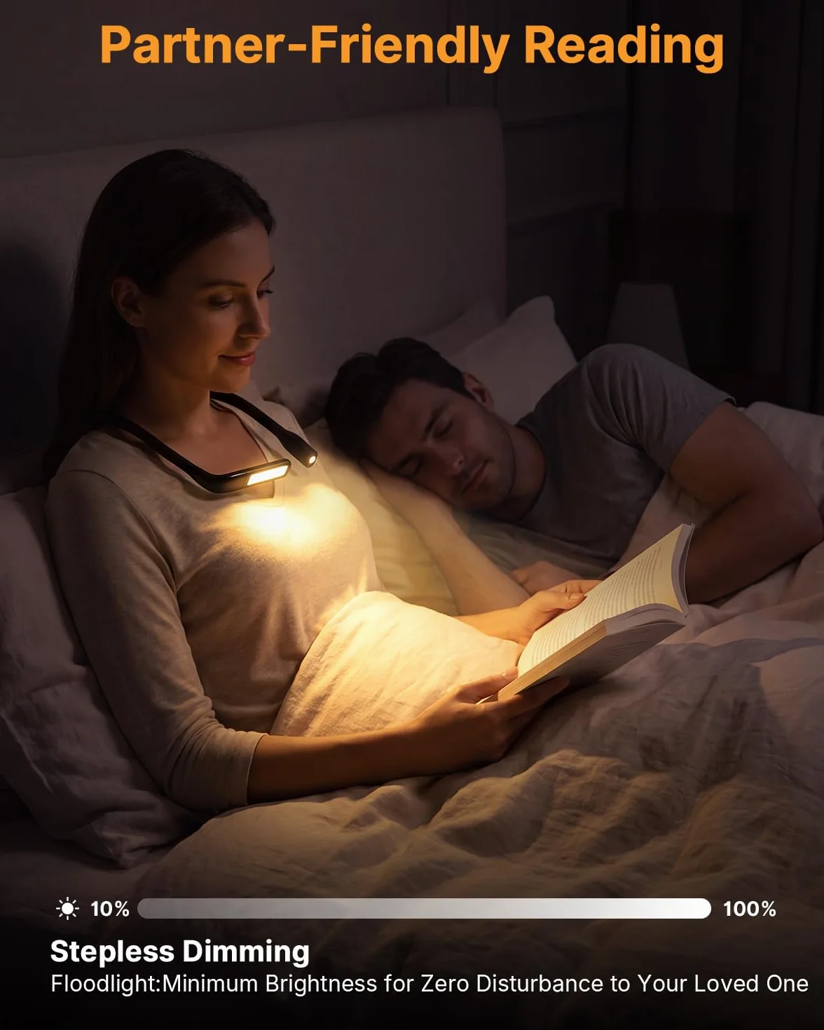 Luce per Lettura Libri a Letto - Luce da Lettura 3 Colori Ricaricabile Lampada da Lettura Letto, Flessibile Luce da Collo per Libro, Studio, Lavoro a Maglia, Viaggi, Idee Regalo per Lettori Donna Uomo