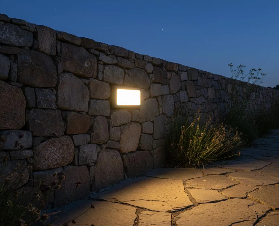 Generico Segnapasso da Incasso Esterno Made in Italy, IP65, Attacco E27 per Lampadine LED, Plafoniera Segnapasso in Policarbonato e Vetro Temprato, ControcassaInclusa,(Colore Nero Dim -270x120x122)
