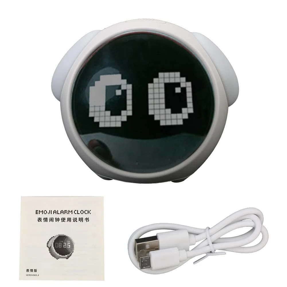 Per la casa Luce LED Digitale Luce Controllata Voce Orologio Sveglia per Bambini Multifunzionale Orologio Sveglia di Espressione (A)