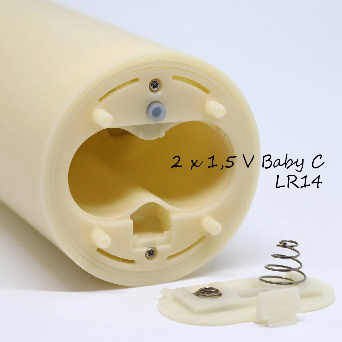 TRONJE Ø7x15 cm LED Candela a Batteria da Esterno Crema - Candela Plastica senza Fiamma con Timer e Telecomando - Impermeabile & Resistente al Calore