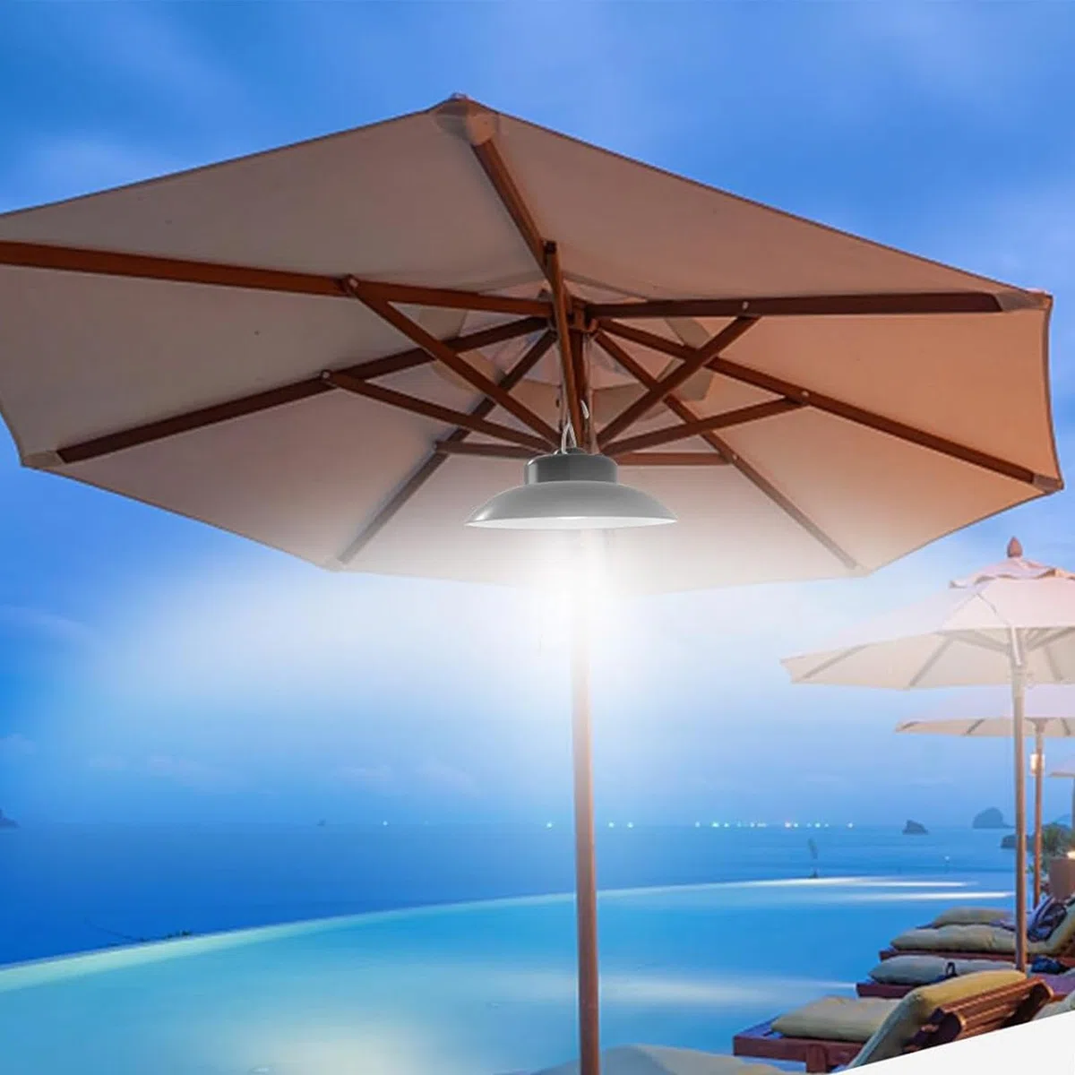 Lampada di sicurezza Luci per gazebo, Lampadario a soffitto solare | Illuminazione da esterno dimmerabile con pannello solare e remoto, luci da lavoro regolabili, luce