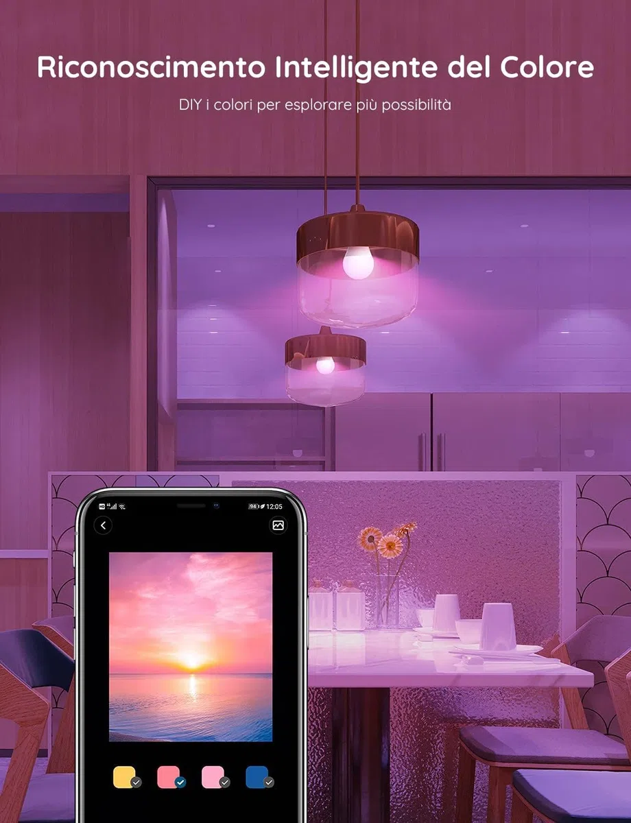 Govee Lampadina LED E27 Intelligenti WiFi e Bluetooth, Compatibile con SmartThings, Matter, Alexa e Google Assistant, 800lm, 16 Milioni di Colori RGBWW fai da te, Lampadina Smart, Set di 2