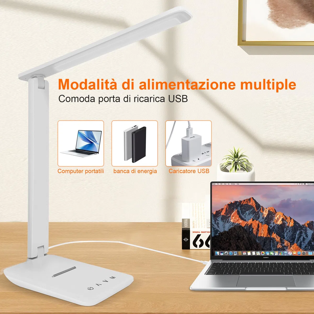 lampada da scrivania,lampada da lettura,dimmerabile lampada da tavolocon porta USB, 3 modalità di illuminazione, lampada da comodino pieghevole per lettura,unghie,lavoro,studiare,ufficio,dormitorio