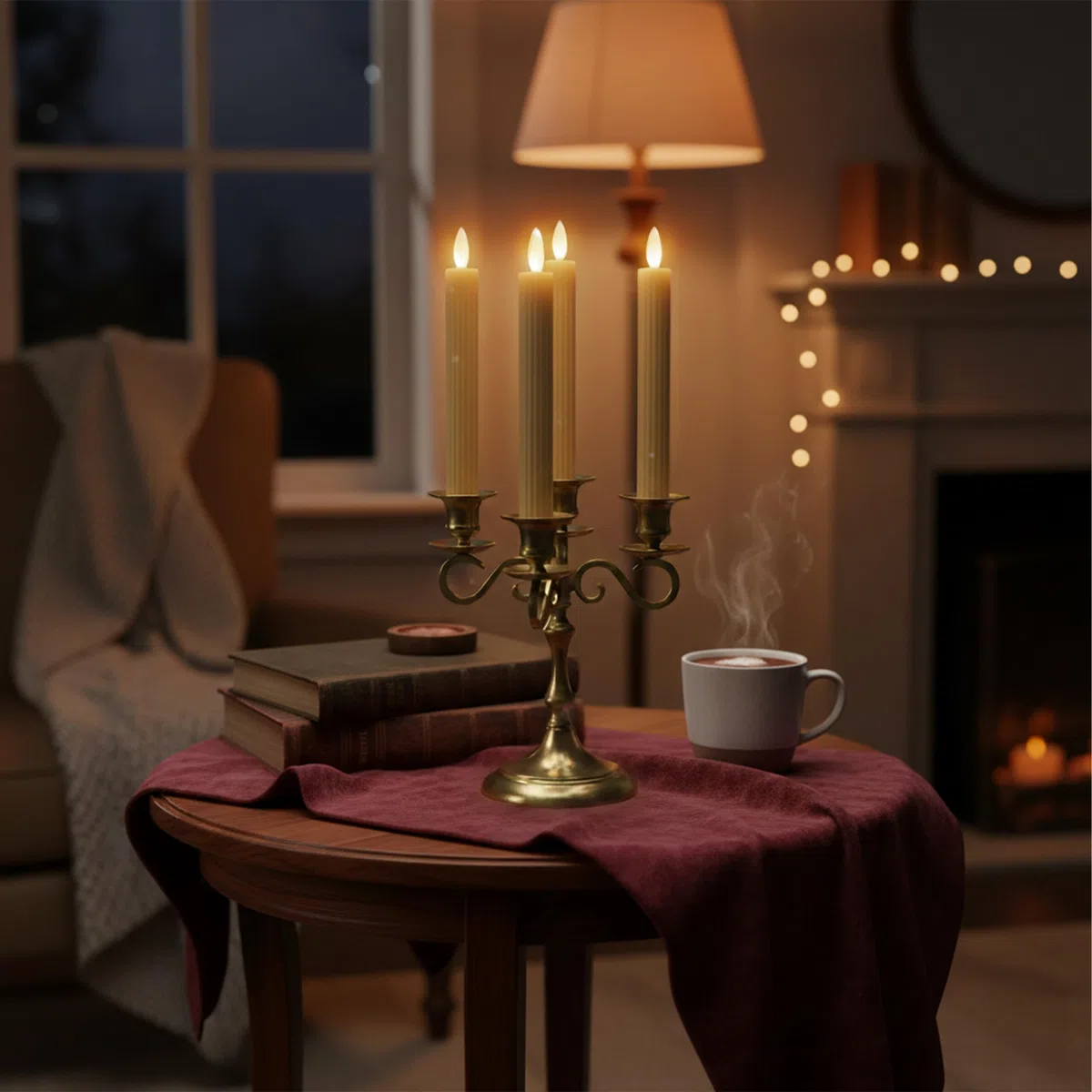 Relaxdays Candele a LED a Stelo, Set da 4, Fiamma tremolante, Cera Vera, Senza Fiamma, Beige, 25x2 cm