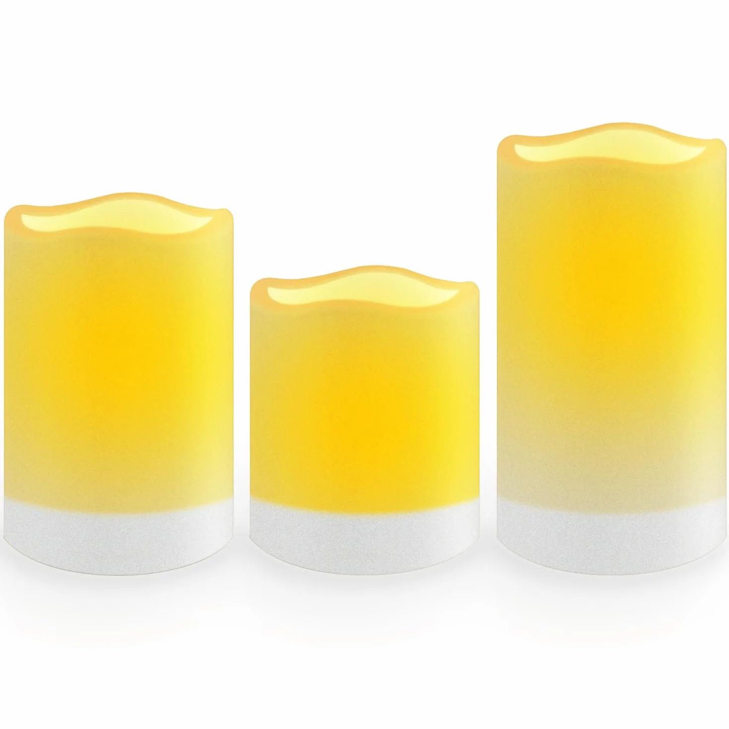Luci a Candela a Energia Solare, a Energia Solare Senza Fiamma Impermeabili, Per Esterni, Matrimoni, Natale, Halloween, Decorazioni per Feste, Luce Bianca Calda, US 3 Pezzi