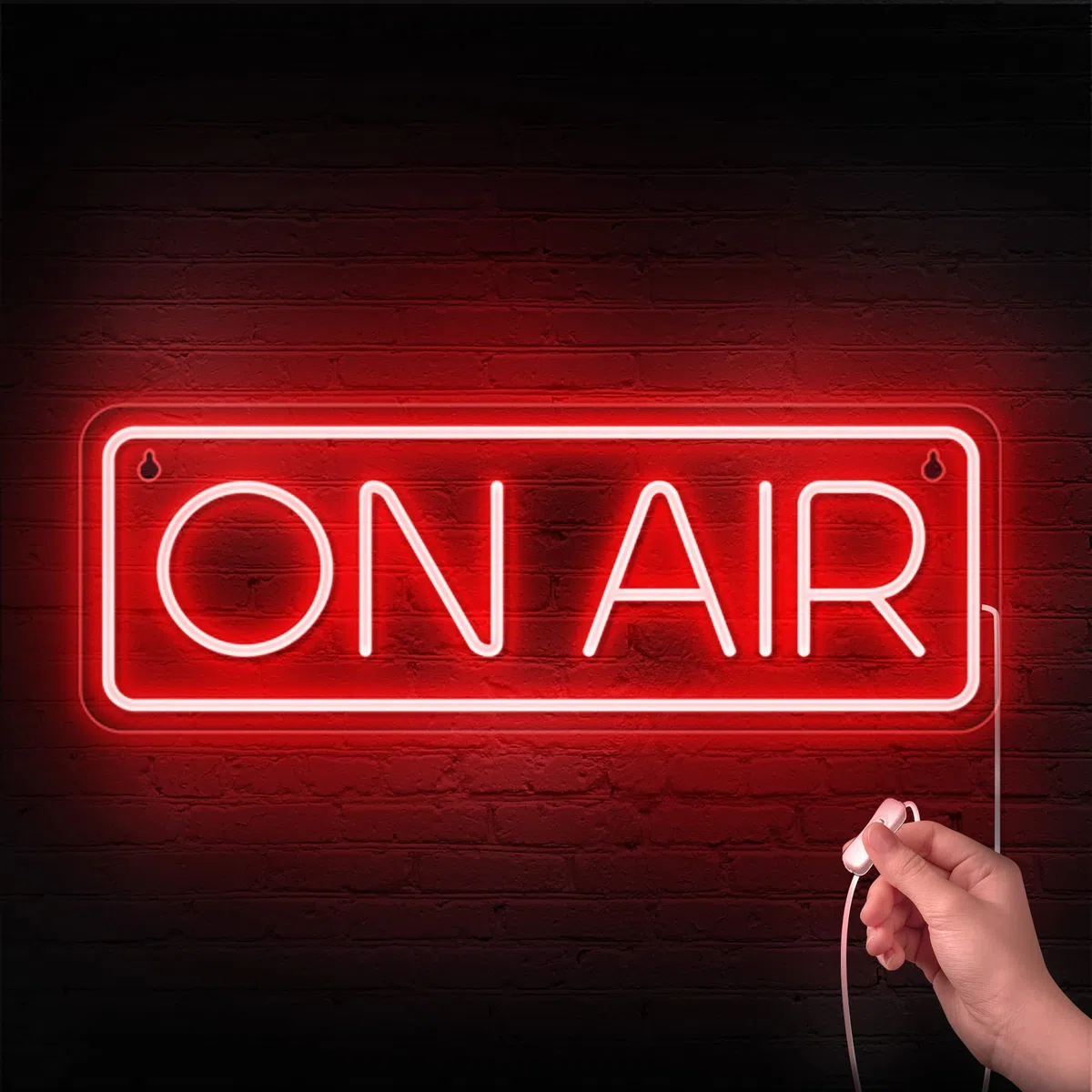 ON AIR, insegna al neon "Live On Air" per streaming/giochi/decorazione studio di registrazione, luci a LED per streamer, giocatori, influencer, alimentato tramite USB, con interruttore on/off