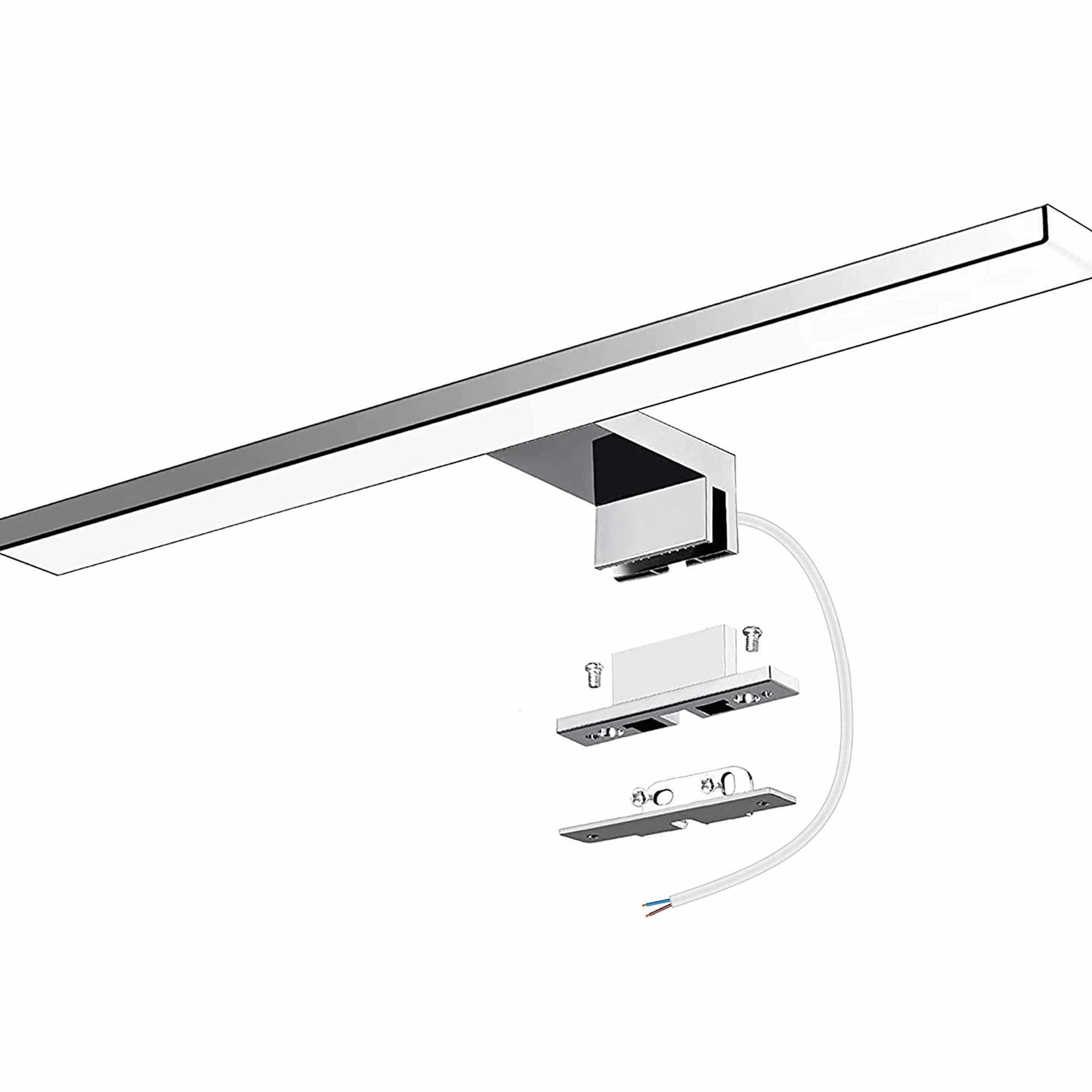 Lampada da Specchio a LED per Bagno,10W,820LM,40cm,Bianco Neutro,4000K,Montaggio 3 in 1,IP44,230V,400mm,Senza Tremolio,Lampada da Specchio per Armadio da Bagno