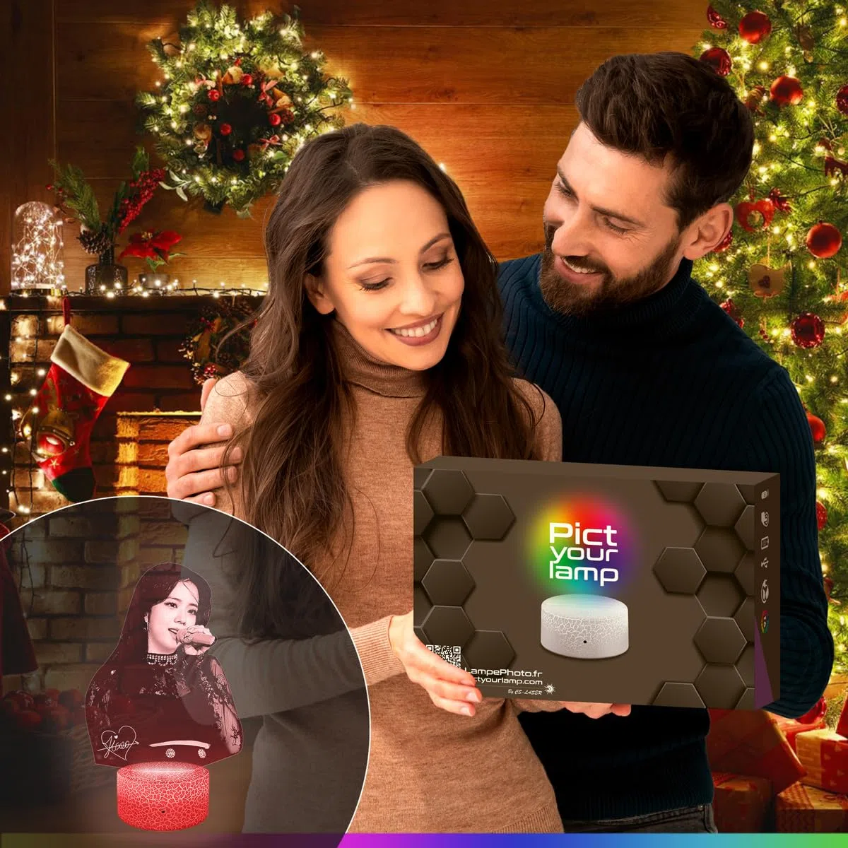 Lampephoto.fr Lampada Jisoo BlackP decorazione per camera da ragazza Lampada 3D Jisoo BlackP oggetto K-pop Corea Pop Coreana idea regalo deco luce soffusa luce notturna decorazione ufficio. Natale