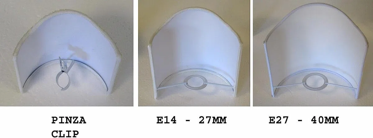 Paralume classico moderno vela ventola mezza tonda in tessuto accoppiato a PVC - produzione propria - made in Italy (avorio, cm 20)
