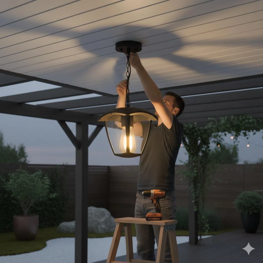 M Ledme - Plafoniera LED da esterno serie Ronse, attacco E27, impermeabile IP44, finitura nera. Ideale per giardini, terrazze, ingressi e portici (lampadina non inclusa)