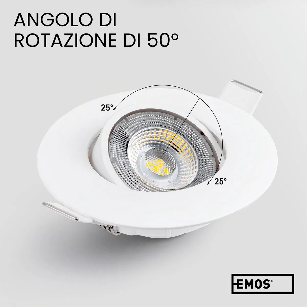 EMOS Faretti LED da Incasso per Cartongesso 5W / 450 Lumen | Faretti LED soffitto da incasso 3000K Luce Bianco caldo | Set di 3 pezzi Spot LED Orientabili a 50°, Rotondi e Ultra Piatti in bianco