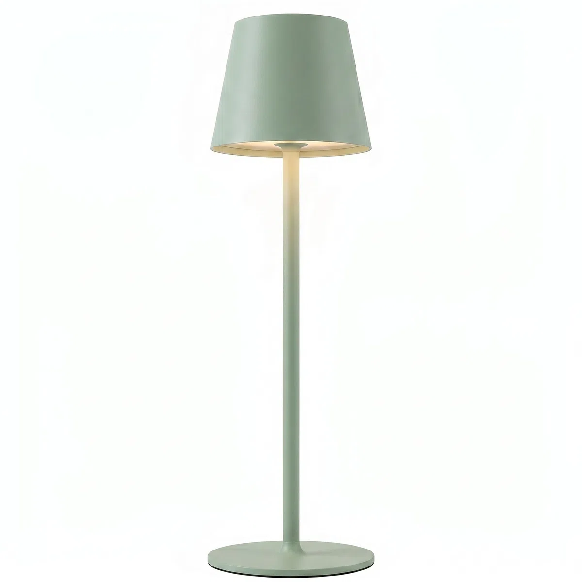Lampada da Tavolo Senza Fili Ricaricabile con Presa USB, Abat-Jour Regolabile in Altezza con Dimmer Touch e 3 Luci Led Diversa Intensità per Camera, Ufficio, Ristorante - Verde