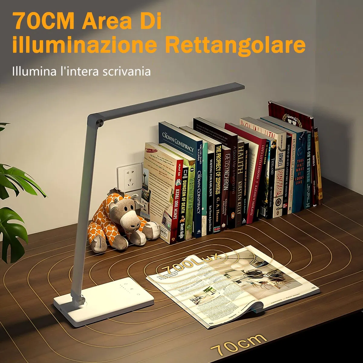 LENDOO Lampada da scrivania a LED senza fili, lampada da comodino USB ricaricabile, 10 livelli di luminosità 5 modalità di illuminazione, Protezione Degli Occhi Lampada da tavolo per ufficio