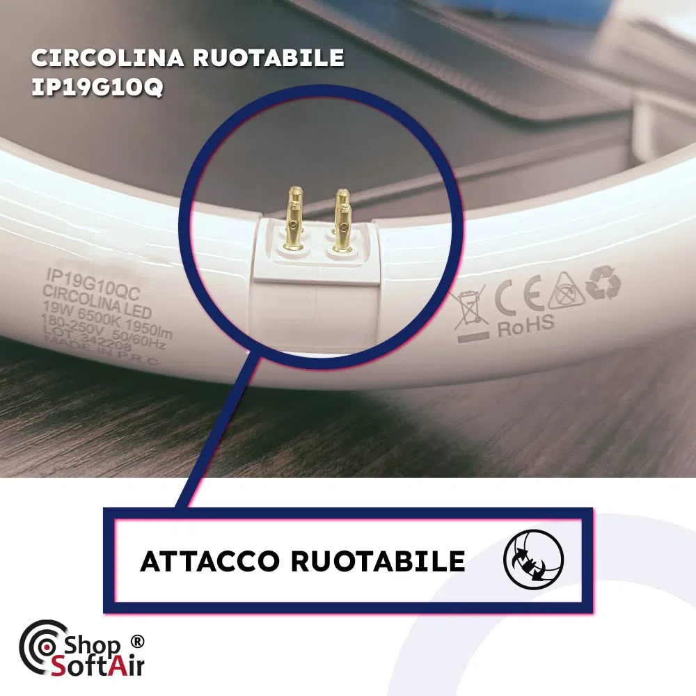Circolina Led Consumo 19W Corrispondenza 120W diametro 30cm 1950LM Lumen Luce Bianco Naturale 4000k Calda 3000k Fredda 6500k Attacco G10Q T9 (Luce Naturale 4000k)