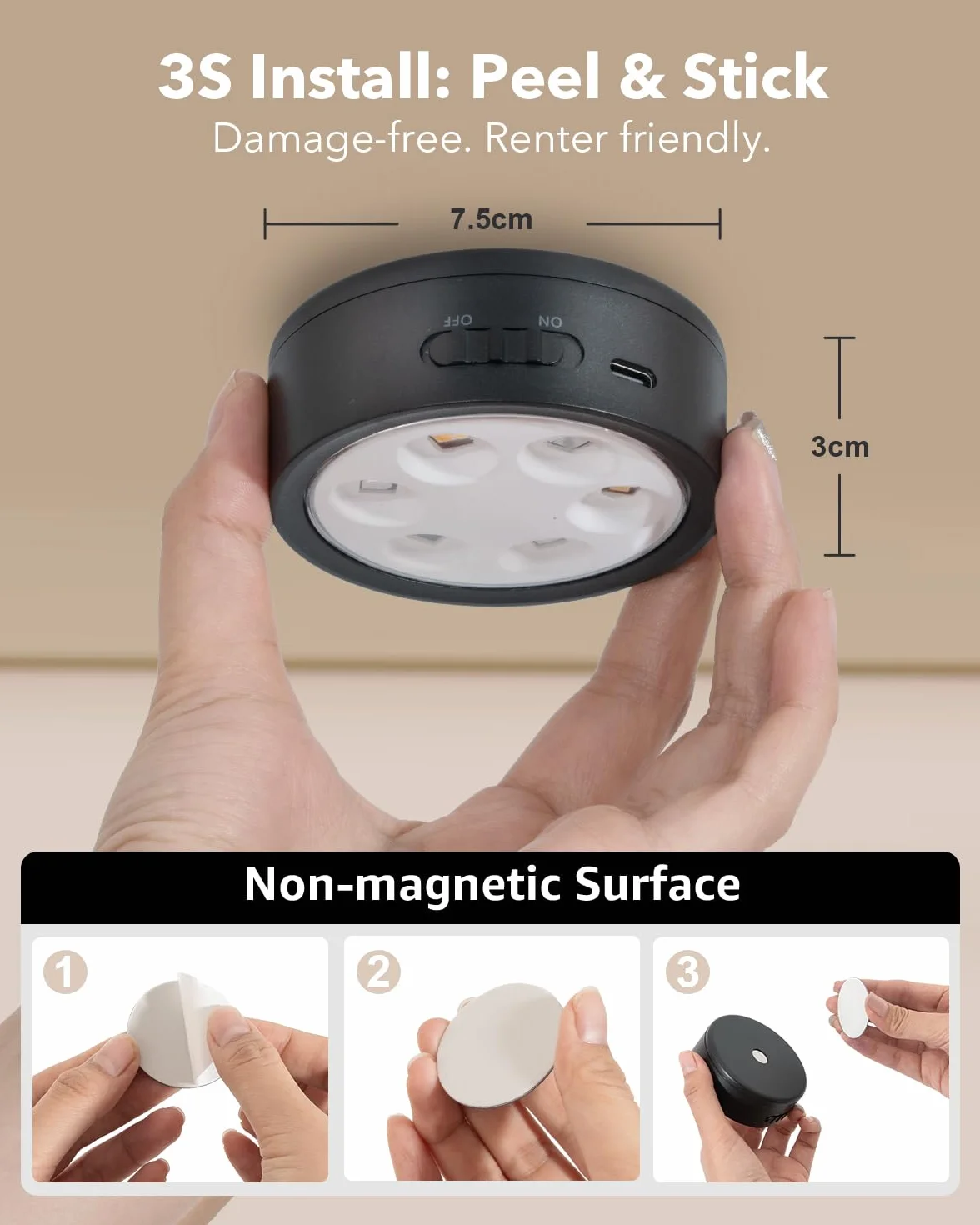 Faretti LED RGB a Batteria Ricaricabili USB, Nero 2400mAh Luce Vetrina Senza Fili a pile Luci Armadio con Telecomando e Pulsante Luce Cucina Sottopensile Colorata Lampada Notturna Adesiva Touch