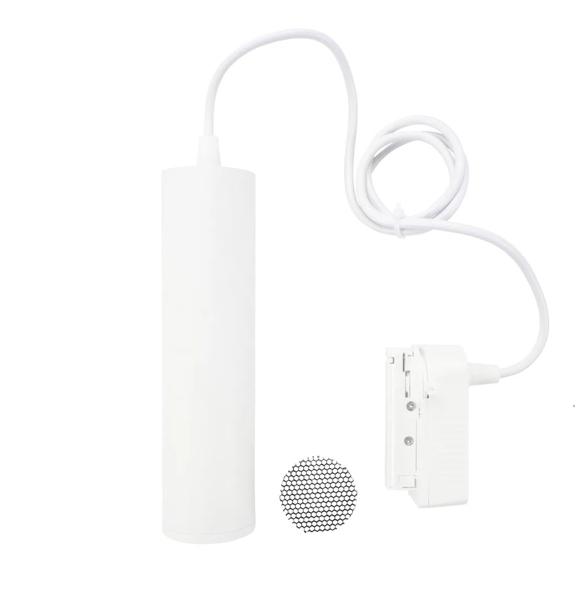 Ledvion - Sistema di Binario, 1m, Binario Monofase, Solo illuminazione del binario, Bianco, 1x spot GU10 orientabili, Plafoniera led soffitto, lampadario cucina, faretti led, plafoniera moderna