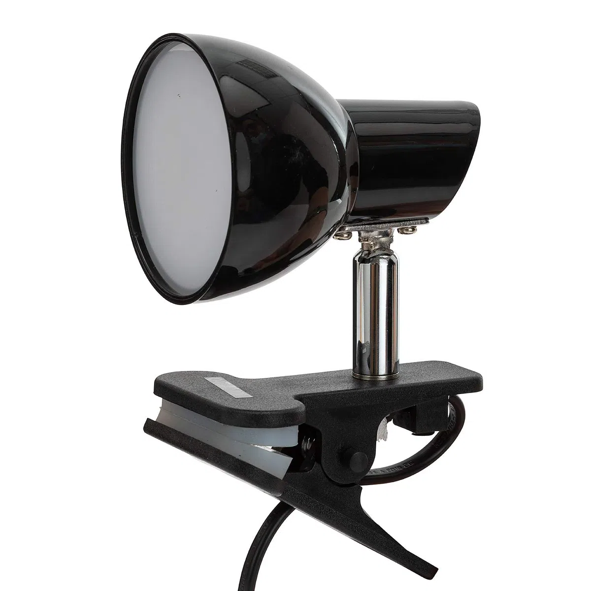 Velamp CHARLY Spot Clip, Lampada Morsetto, Faretto LED con Pinza, 360 Lumen (5W) con Cavo ed Interruttore. per Camera Bimbo, Scrivania, Studio 5 W, Nero