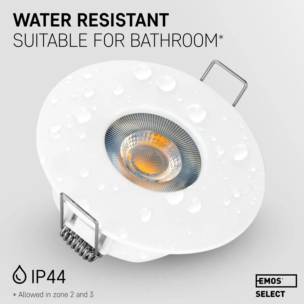 EMOS Exclusive Faretti LED da Incasso per Cartongesso 5W / 370 Lumen | Faretti da Incasso Bagno IP44 | Set di 3 pezzi Spot LED 3000K Luce Bianco Caldo, Rotondi e Ultra Piatti in Bianco