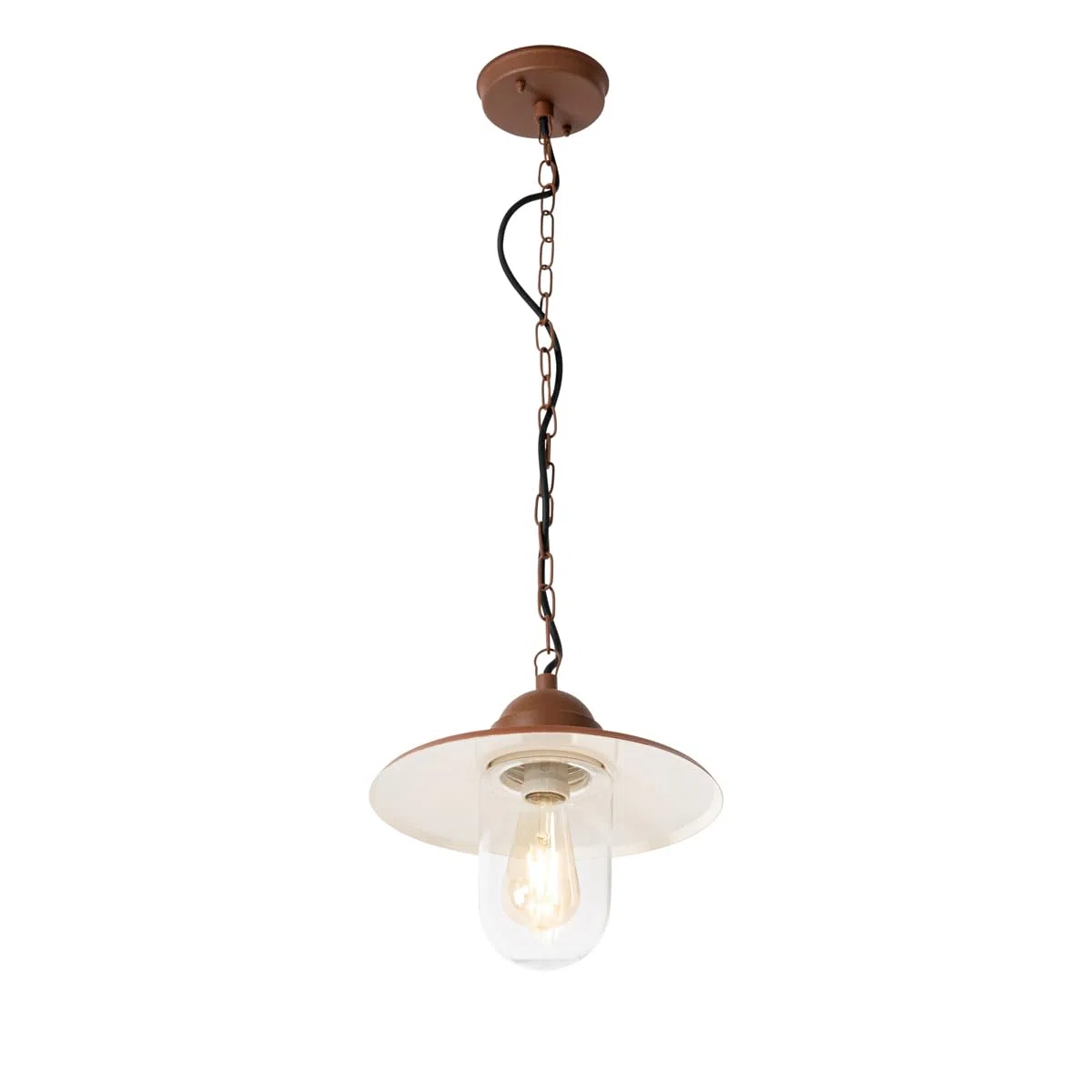 Qazqa kansas - Lampada a sospensione Moderno - 1 luce - Ø 29.4 cm - Ruggine - Moderno - Illuminazione esterna