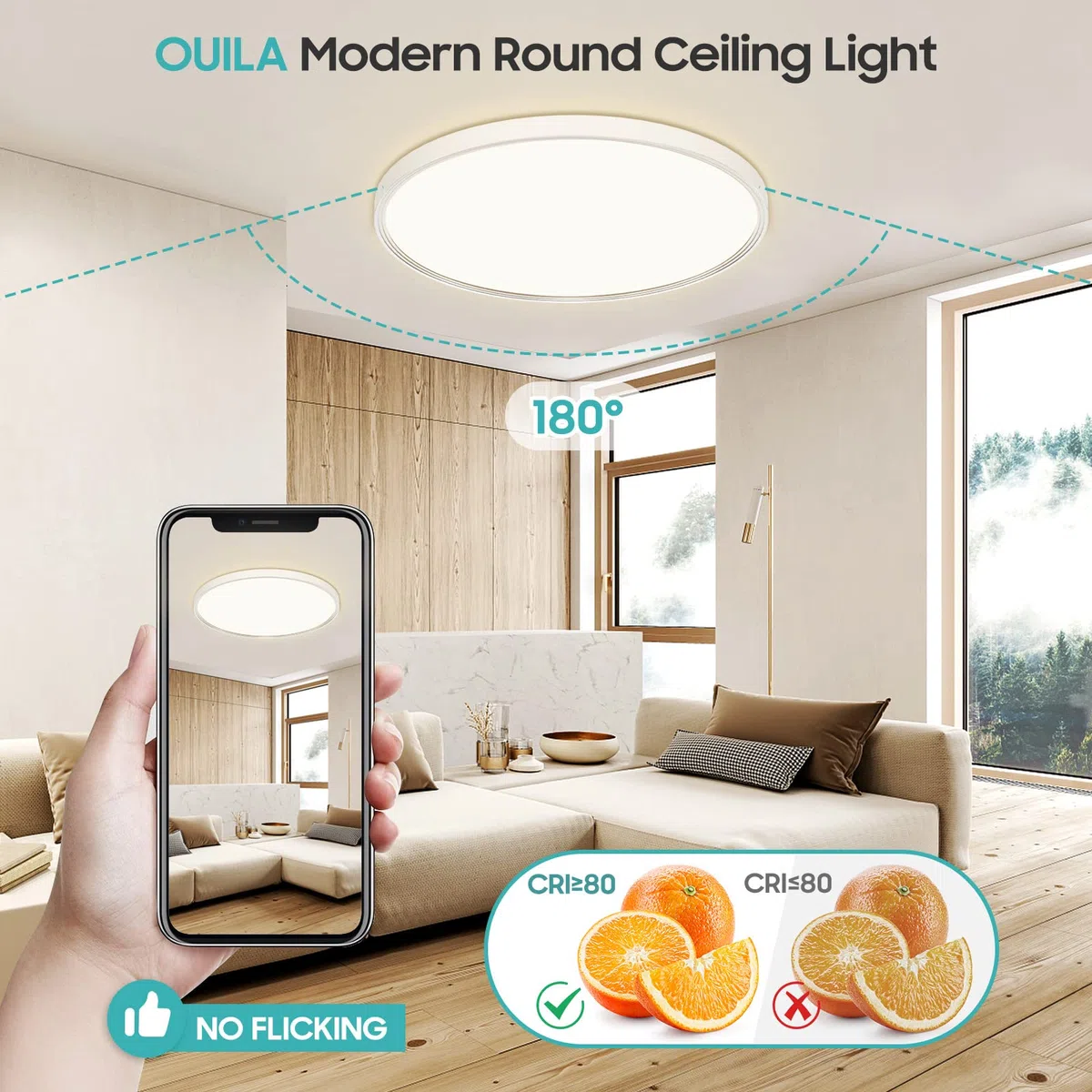 Plafoniera LED Soffitto 30 cm da Bagno, 24W Lampada da Soffitto 4000K Lampadario Cucina Moderna 2400LM Ultra-Sottile Plafoniera LED Camera da Letto IP44 per Soggiorno, Corridoio, Cantina
