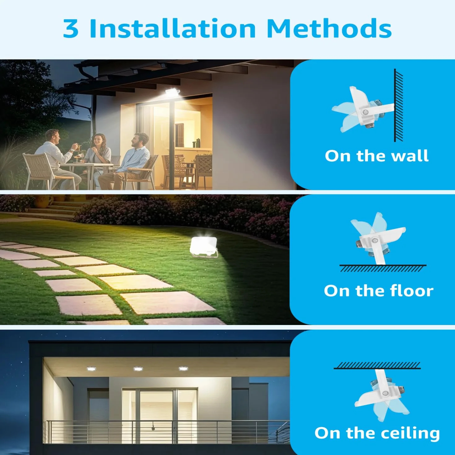 Aigostar Faretto LED da Esterno 20W, 1650LM, Faretti LED Esterno Naturale 4000K, Luce di Sicurezza Impermeabile IP65, Per Giardino, Cortile, Garage, Corridoio, Confezione da 6