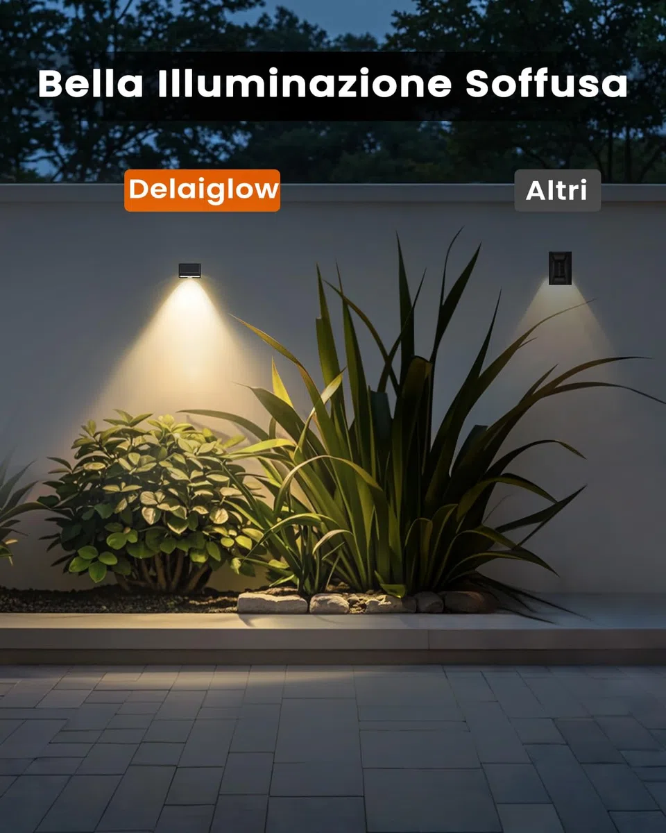 Luci da Esterno Giardino 8 Pezzi Lampade Solari da Giardino Bianco Caldo Luce Solare LED Impermeabile Creando un'atmosfera Suggestiva Per Recinzione, Muro e Giardino