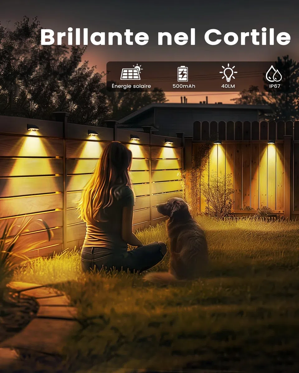 Luci da Esterno Giardino 8 Pezzi Lampade Solari da Giardino Bianco Caldo Luce Solare LED Impermeabile Creando un'atmosfera Suggestiva Per Recinzione, Muro e Giardino