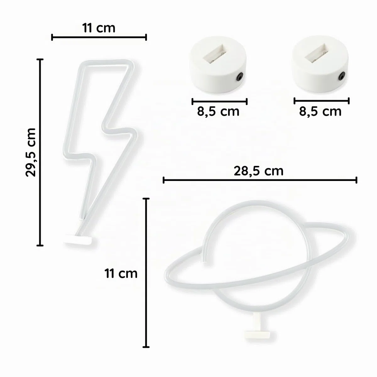 Confezione da 2 Fulmine e Pianeta - Lampada Neon LED Gaming, Luci Neon, Insegna Luminosa LED Camera Decorazioni Gamer, Scritta Luce Lettere Insigne Luminose Muro. Connessione USB o batterie