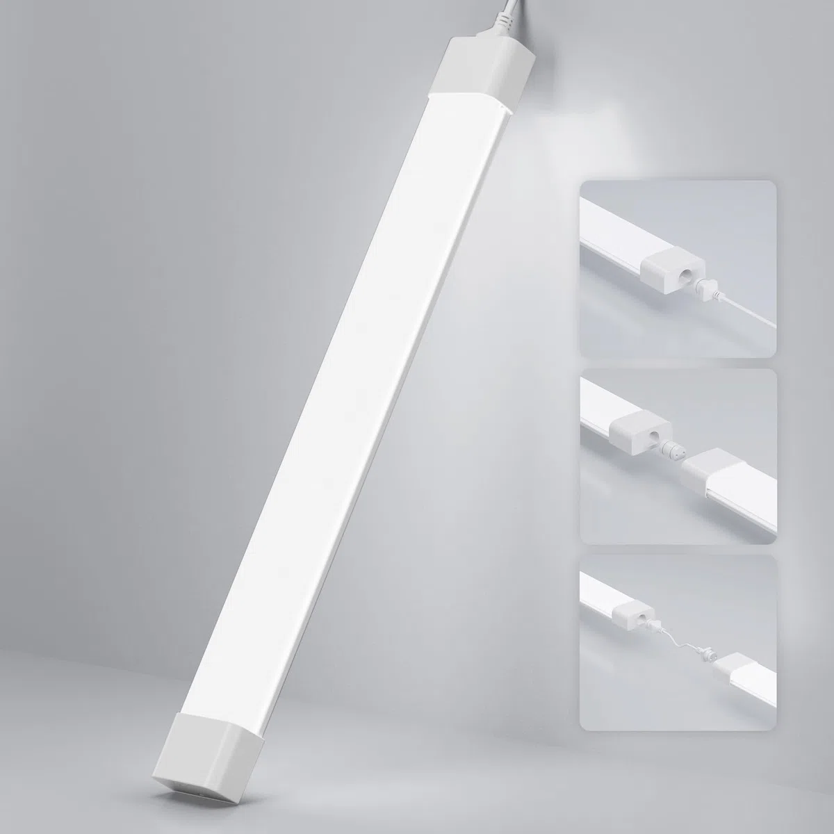 Plafoniera da Officina 120cm 36W, 4000lm Collegabili Tubo Neon LED, Bianco Freddo(6000K) IP65 Impermeabile Plafoniere LED a Soffitto, per Garage Ufficio Cantina Cucina Supermercato