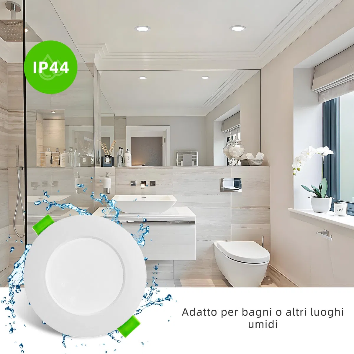 Faretti LED da Incasso per Cartongesso 5W 450LM Luce Naturale 4000K, IP44 Faretto LED Soffitto Incasso Cartongesso foro 70-90MM, AC220-240V, Set di 10