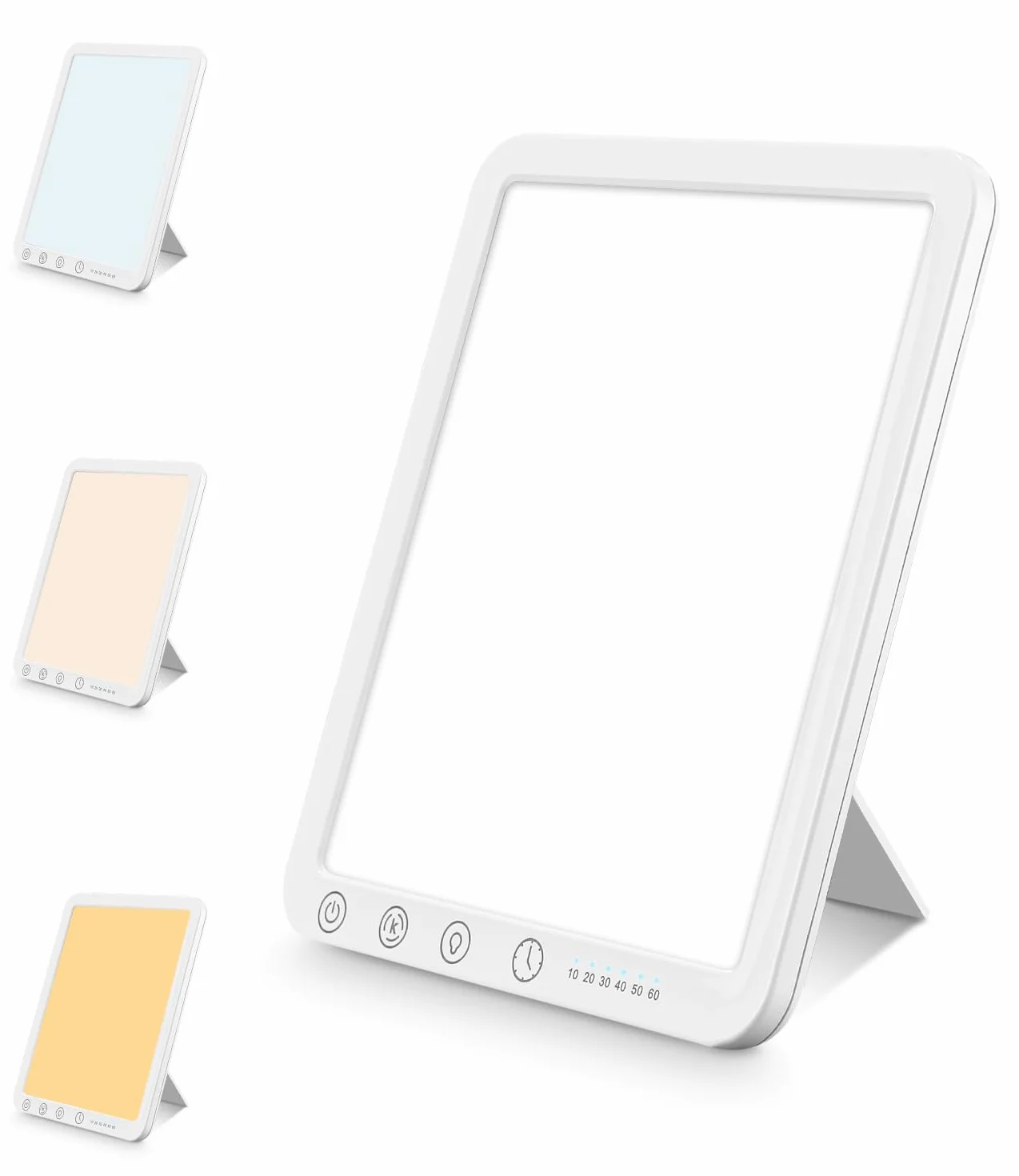 Lampada a luce diurna 10000 LUX, lampada per terapia della luce con 3 temperature di colore, 10 livelli di luminosità e 6 timer, lampada LED a diurna senza raggi UV con