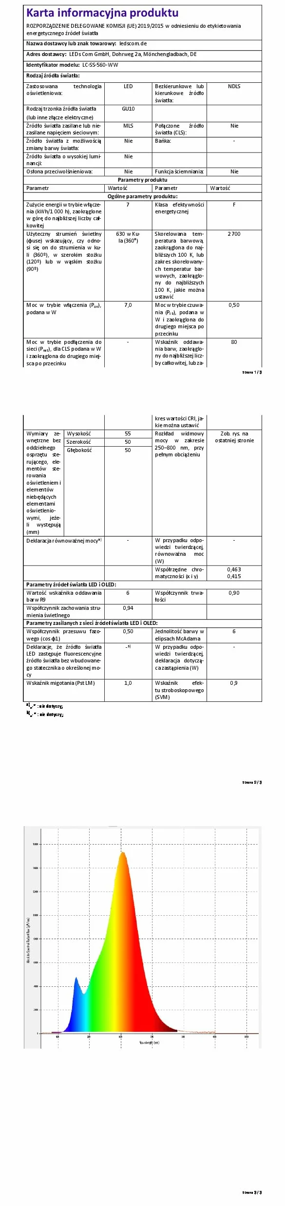 ledscom.de Luce a morsetto GU10 KLUK con collo d'oca, bianco incl. GU10, bianco caldo, 6,826W 630lm