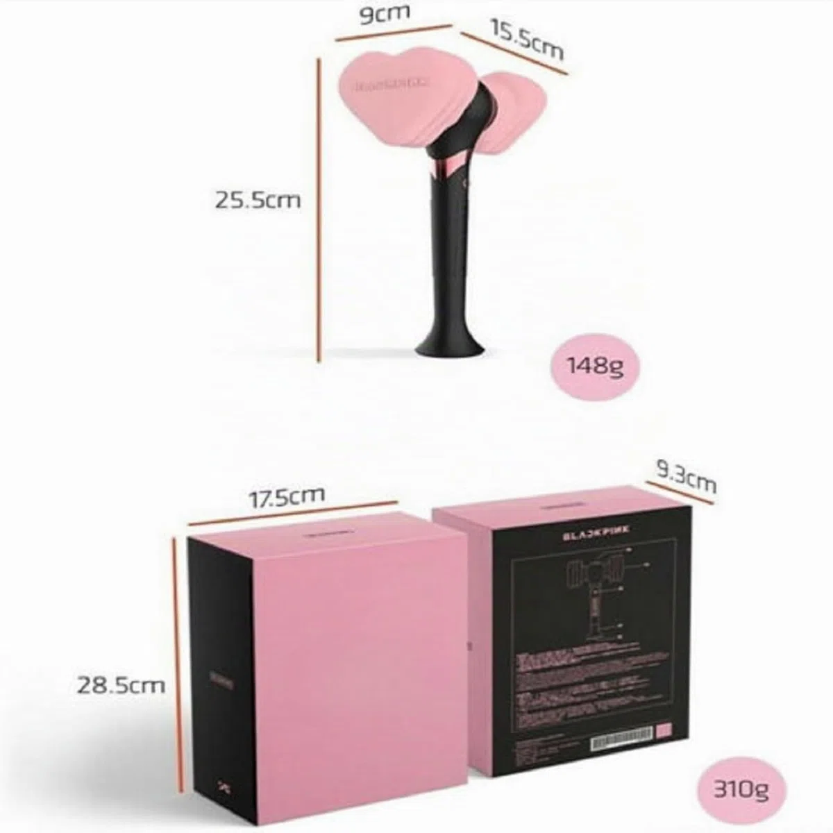 Générique Lightstick Lampada da concerto Luce LED Nero Rosa Lampa Hiphop