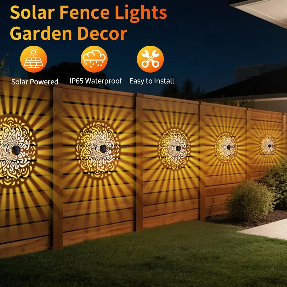 Lanterna Solare da Giardino Esterni, 2 Pezzi Solari da Giardino in Metallo, IP65 Impermeabile Lanterne Solari da Esterno, per Patio, Prato, Festa, Terrazza, Natale, Orientale Decorazione
