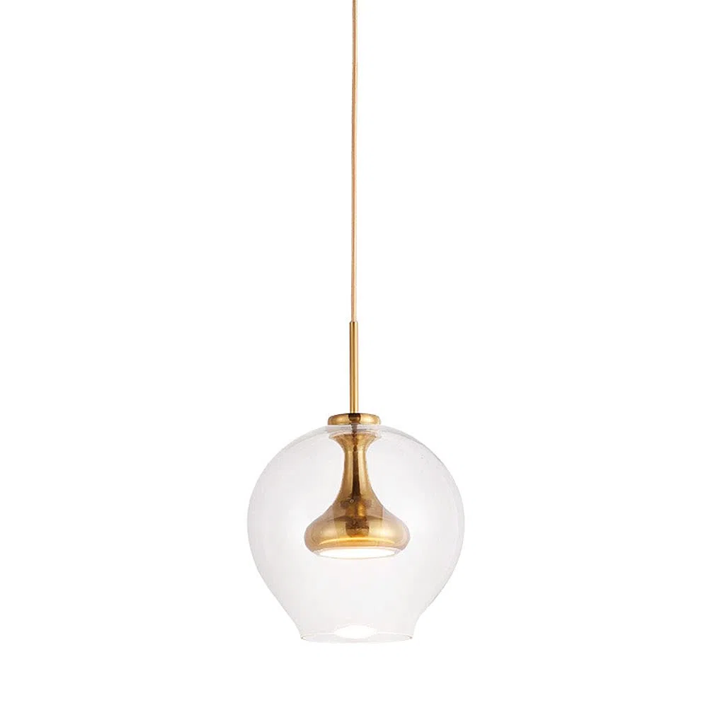 Lámpara de Noche Moderna, Ligera, con Base de latón y Cristal, de Estilo nórdico, para hogar, Bar, restaurante, personalidad Creativa, para cafetería, dormitorio (Dorada)