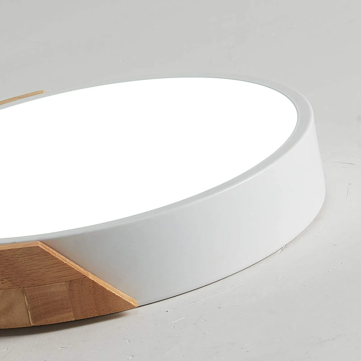 Plafoniera LED 24W Bianco Caldo 3000K 1600LM,Plafoniere LED Moderne Rotonde in Legno per Interni Ø30cm per Salotto Soggiorno Cucina Sala da Pranzo Corridoio Home Office