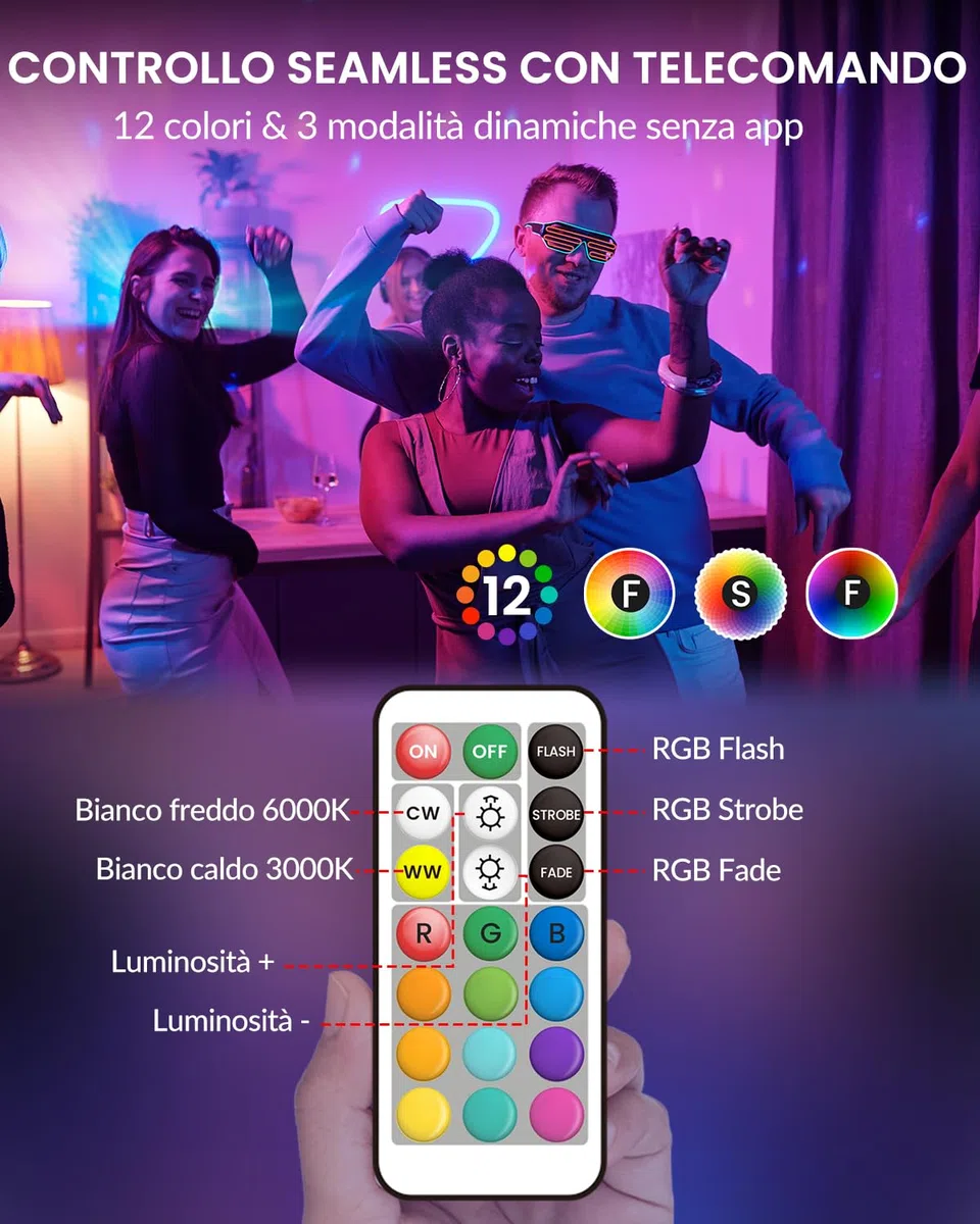 3W MR16 GU5.3 LED RGB Lampadine, 12V Dimmerabile MR16 LED Spot Light con telecomando, 12 colori + bianco caldo + freddo bianco scelte per la casa Deco confezione da 2