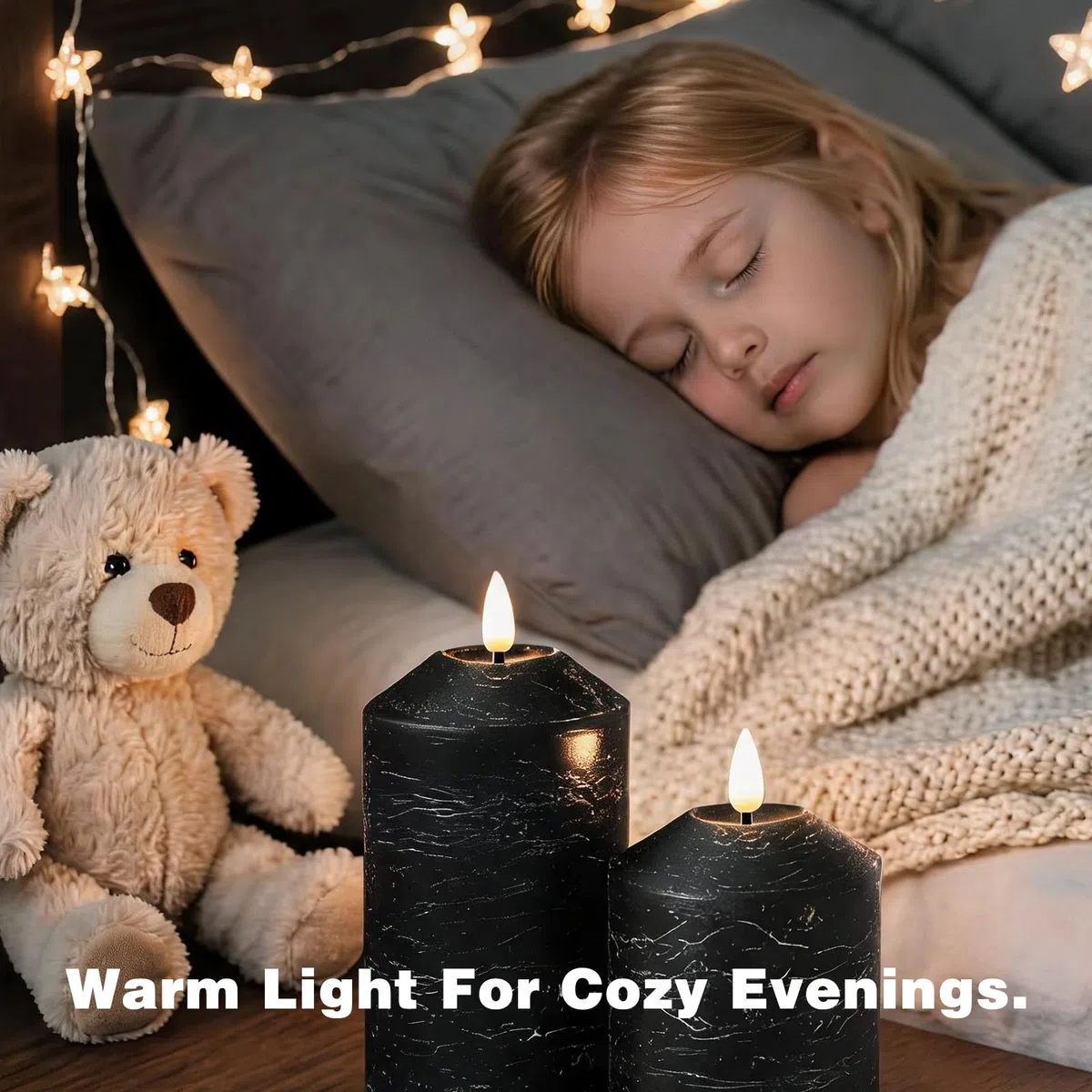 Candele LED Senza Fiamma set 3,Real Wax Pilastro, Candela a Batteria Senza Fiamma con Timer e Telecomando Candele LED per festa, decorazione abitativa, campeggio, matrimoni (Nero)