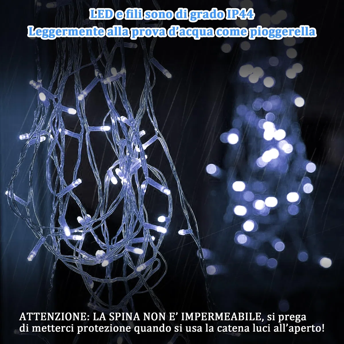 Catena Luci LED 33M 300LED Luci Natalizie Bianco Freddo Stringa Luci 8 Modalità IP44,Catena Lumonosa Decorazione Luci Albero Natale Matrimonio Giardino Patio Mostra Feste