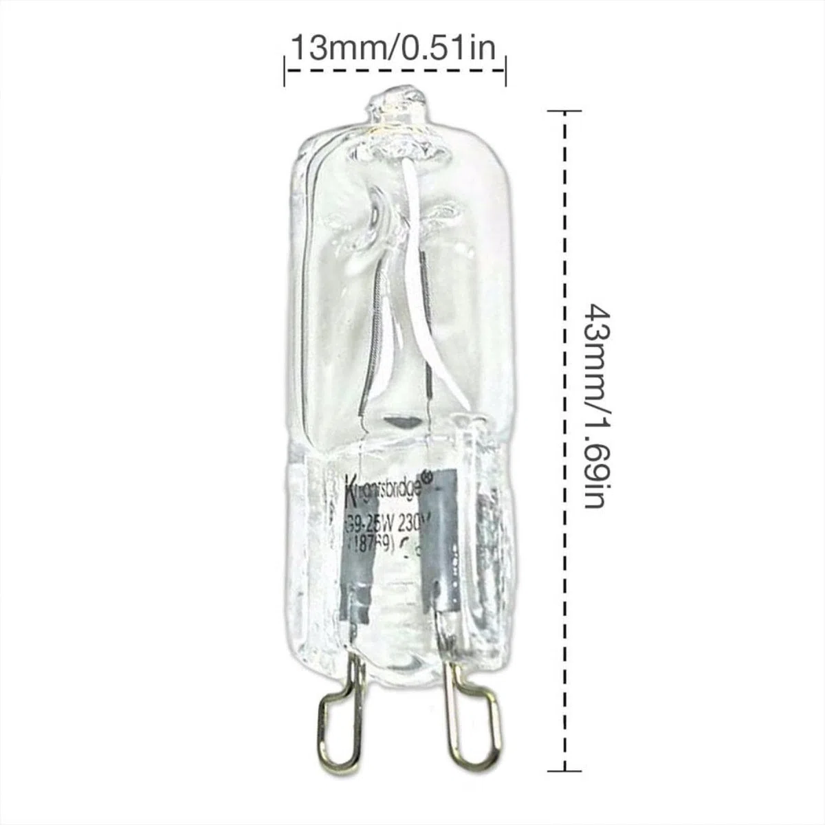 Lampada Alogena Durevole Resistente Alle Alte Temperature Della Luce Del Forno G9 Per I Ventilatori Dei Forni Dei Frigoriferi 40W 500℃ Lampadina A Spillo,40W 220V,2 Pz