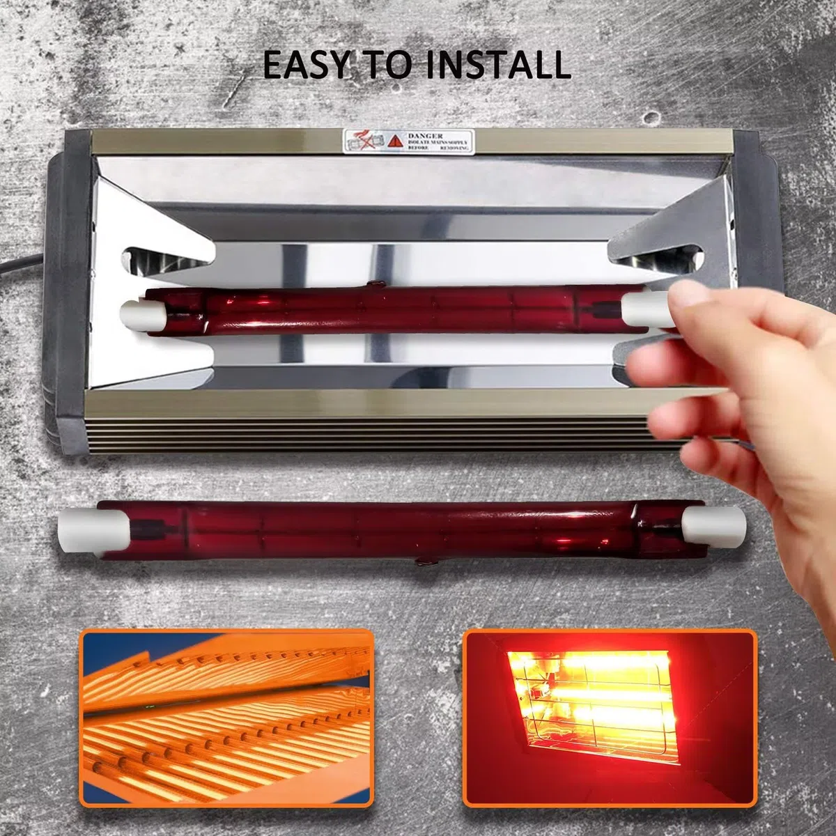 Lampadine Infrarossi Riscaldanti 1300W, Lampadina Riscaldanta Rosso, Lampada Alogena 254mm 1300W R7S, 1300LM, Lampadina Infrarossi Dimmerabile per Heatmaster U3, Nessuno Sfarfallio, 10mm Ø, 4 Pezzi