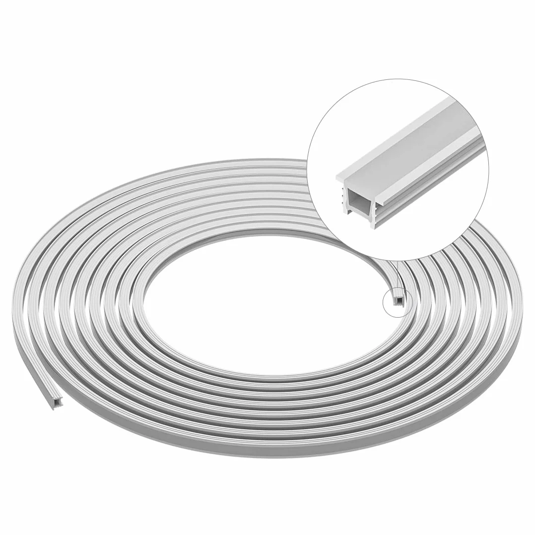SEZO Profilo LED in Silicone T1212 3M Senza Macchie per Strisce LED Flessibili da 5-7mm IP67 Impermeabile 12 x 12mm Illuminazione a 120° (Senza Striscia LED)