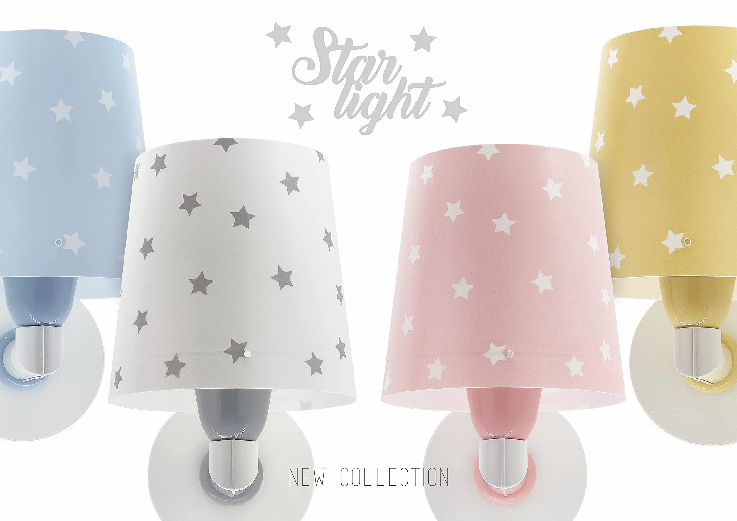 Dalber Lampada da tavolo o comodino per bambini Star Light stelle bianco