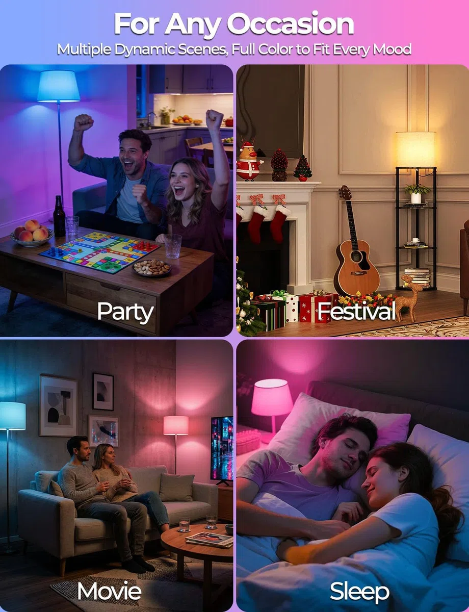iLC Lampadina LED cambia colore, 120 colori, equivalente a 70 Watt, strobo fai da te, bianco caldo 2700K RGB con telecomando, LED 10W A60 E27 vite (confezione da 2)
