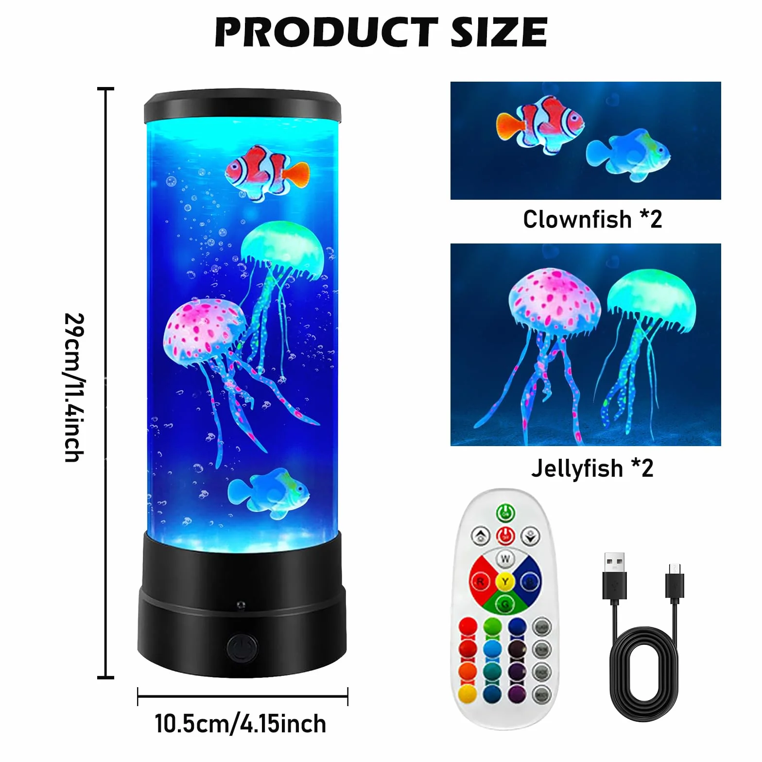 BYZESTY lampada da medusa, luce d'atmosfera a LED, 17 colori, decorazione per acquario e casa