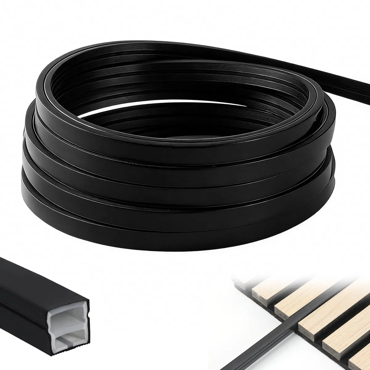 Profilo a LED Flessibile in Silicone,Profilo in Silicone Flessibile 5m,Profilo e Diffusore per Striscia LED,Diffusore di Canali LED,per Soffitto,Armadio,Bar,Pannelli Acustici