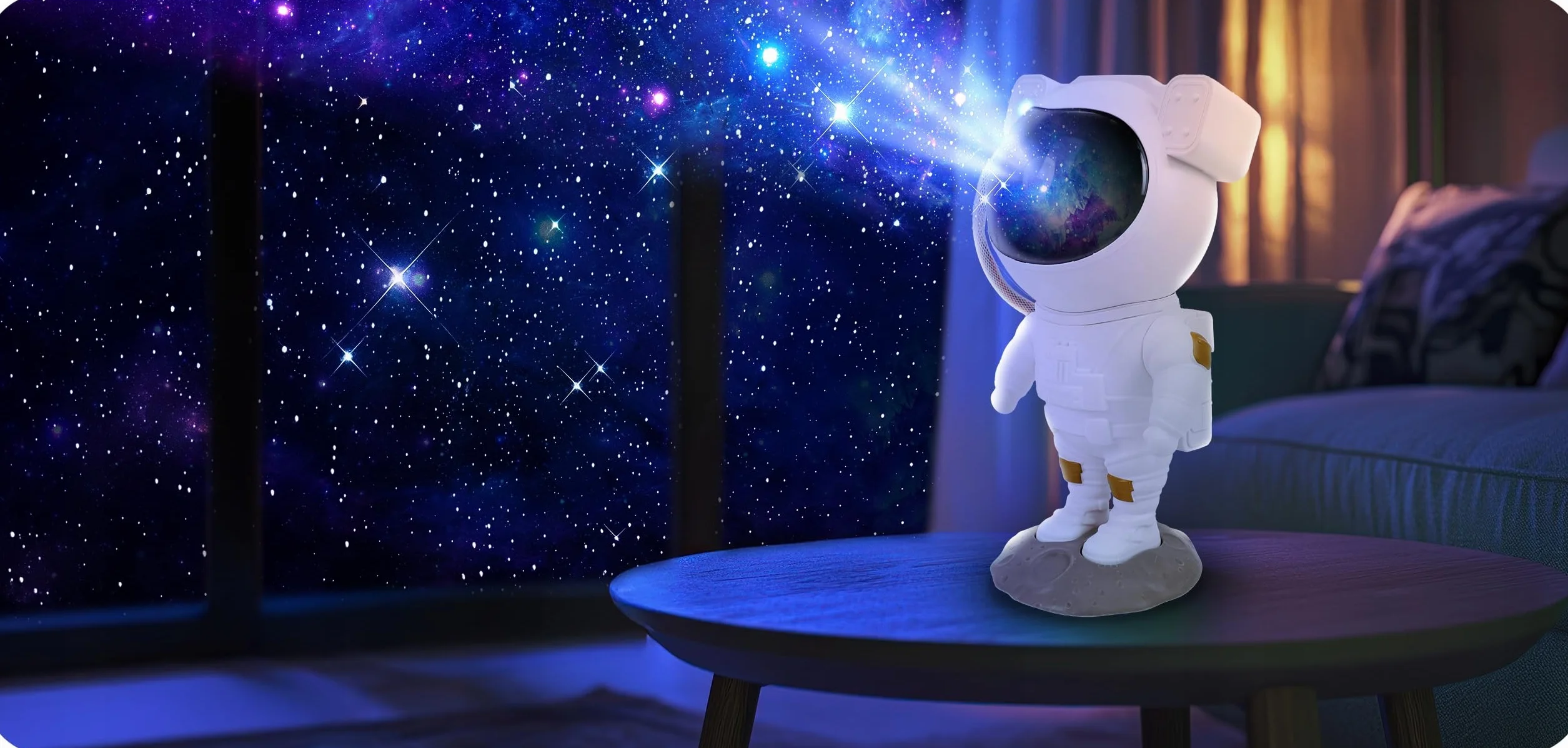 Proiettore astronauta cielo stellato per bambini – Proiettore astronauta con telecomando – Luce notturna per bambini 8 modalità – rotazione a 360° e timer – Decorazione per camera da letto