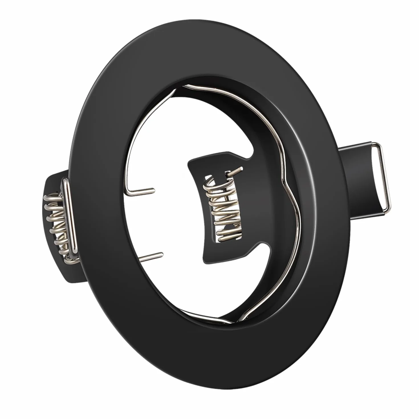 Tofisr Cornice Faretti LED da Incasso GU10 per cartongesso, Portafaretto da Incasso Rotondo Nero, Foro 55mm-70mm, Per 50mm LED e Alogeno, Portalampade GU10 Inclusi, Set di 12
