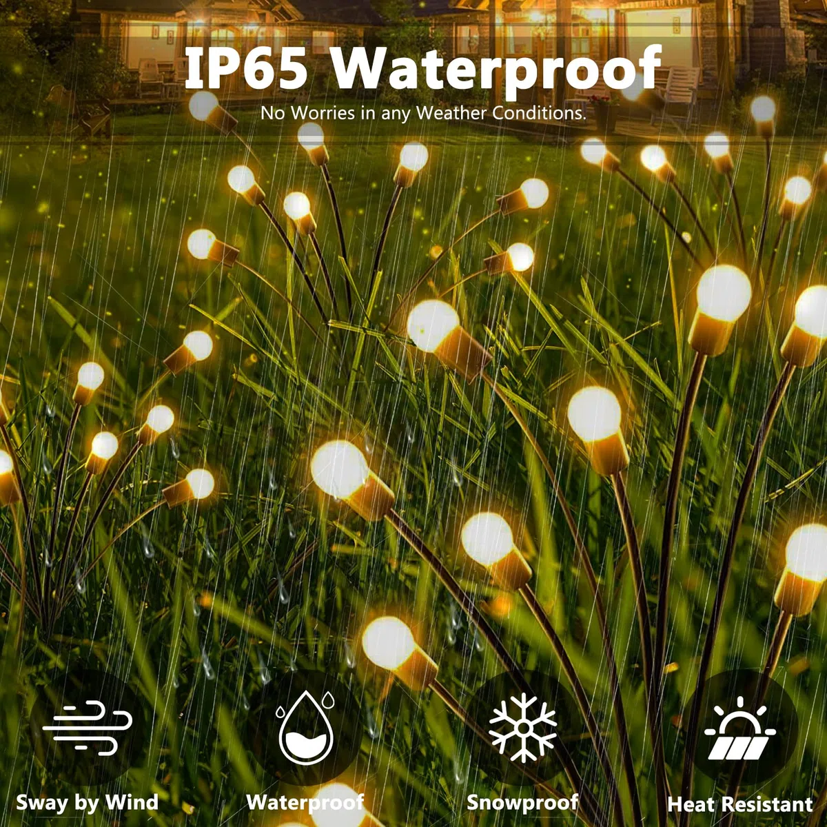 4 Pezzi Lampade Solari Per Esterni Da Giardino, 10 Led Lucciole Luci Solari Per Esterni IP65 Impermeabili, Modalità Multiple Luce Lucciola Per Pathway Yard Patio Giardino