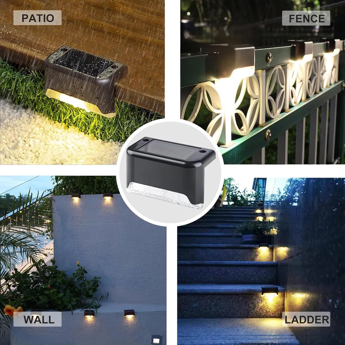 Luci Led Solari Scalini per Esterno 8Pack Segnapassi Led Solari Bianca Calda Luci Solari Esterno Giardino